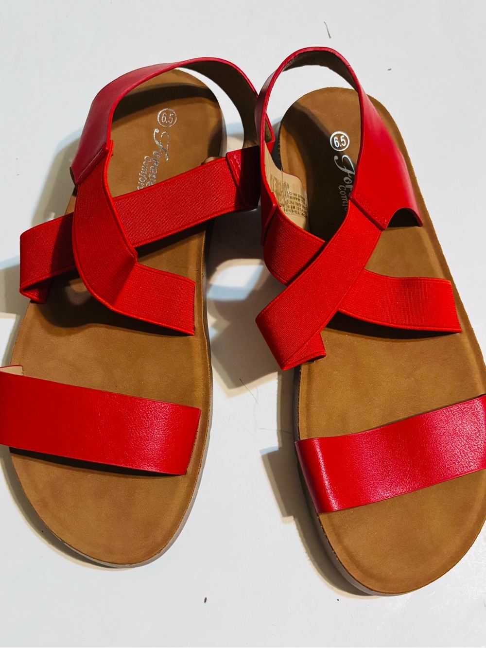 Women’s Red Strappy Comfort Sandals
